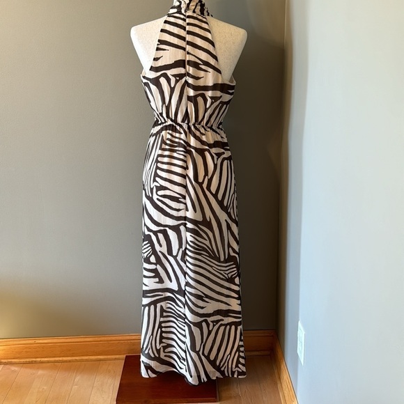 Express Women's Size Small Neutral Animal Print Maxi Dress - Picture 9 of 14